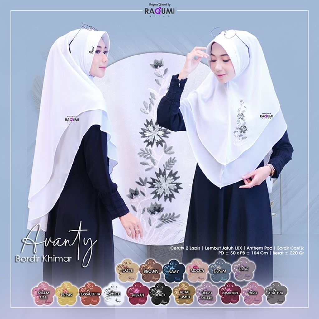 Avanty Bordir Khimar by Raqumi Hijab