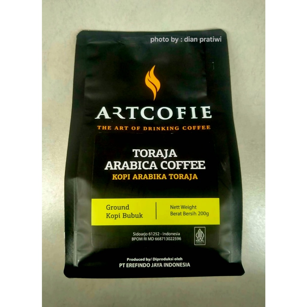 

ARTCOFIE KOPI TORAJA ARABICA POUCH GROUND/BUBUK 200 GR