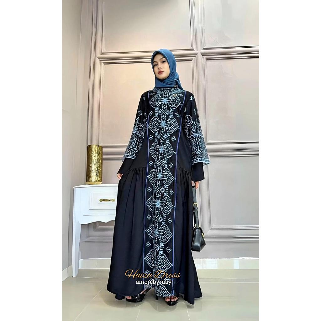 gamis tulle motif tteerbaru simple elegant keekinian produk ammore by ruby edisi dress haiza lacce
