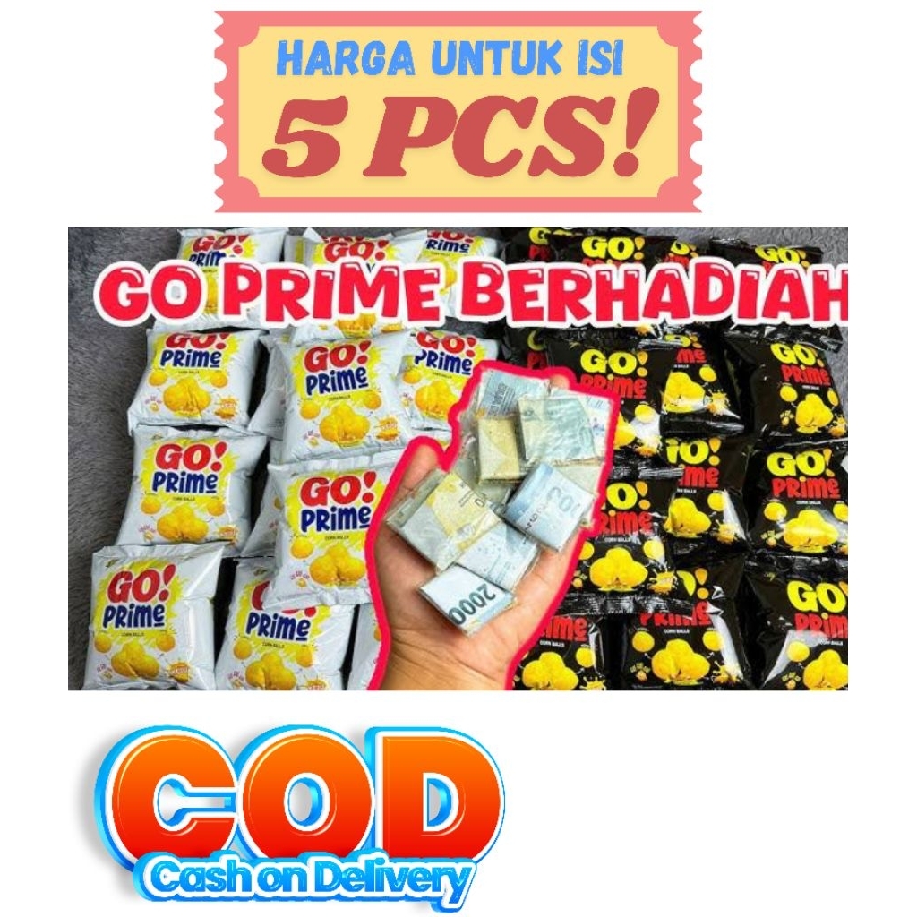 

Ciki Go prime berhadiah uang tunai - Ciki berhadiah uang ( ISI 5 PCS)