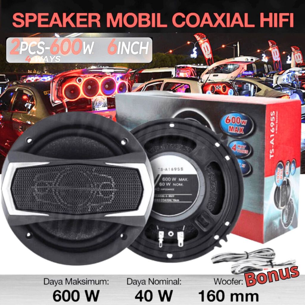 Yiyelang 2 PCS Speaker Pintu Mobil Avanza Truk Pick Up 6 Inch Super Audio Coaxial HiFi 4 Way 600W