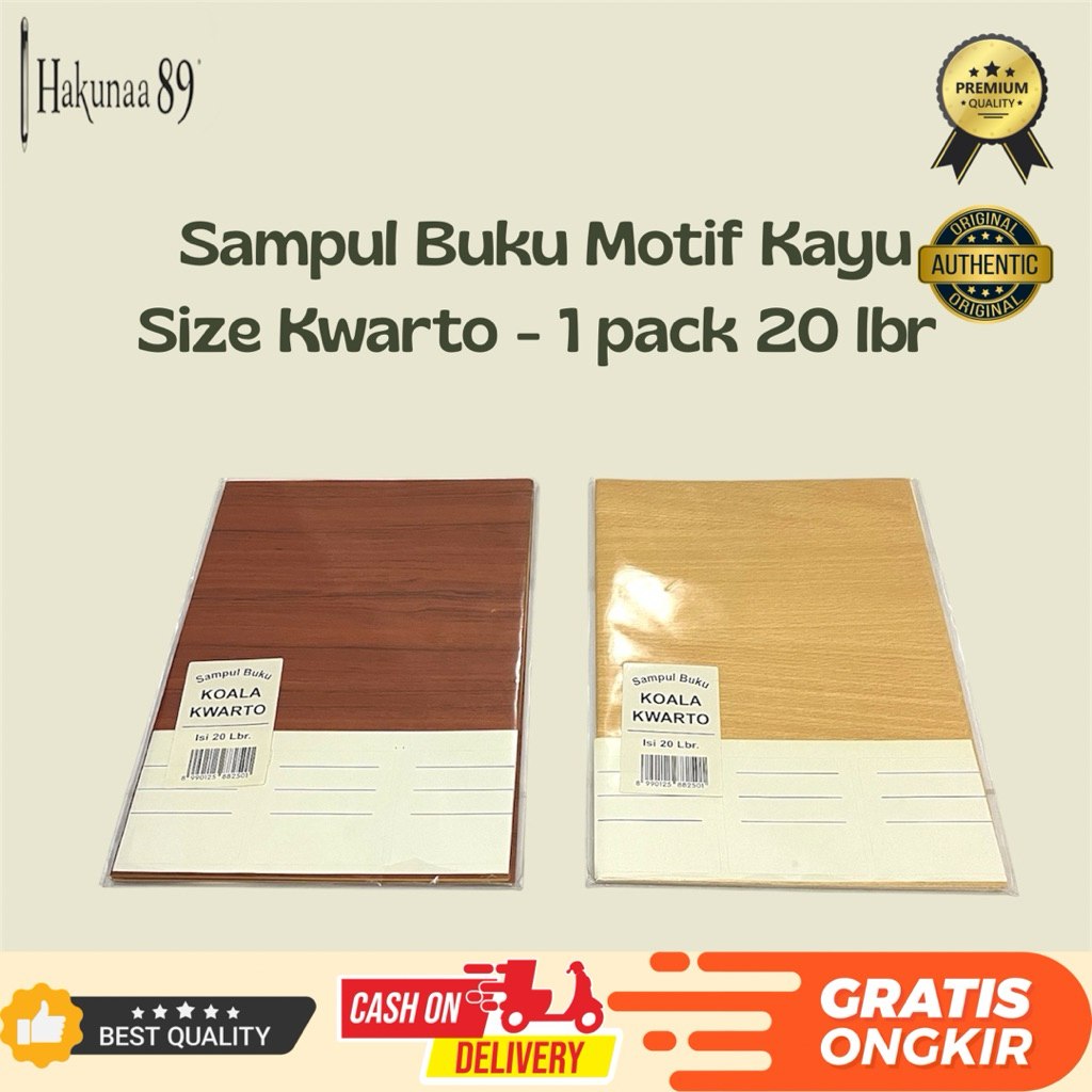 

Sampul Buku Motif Kayu Kwarto – 1 Pack Isi 20 Lembar | Cover Buku Elegan Anti Air