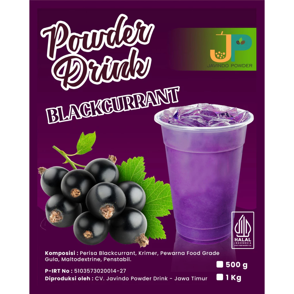 

JAVINDO Bubuk Minuman Rasa Blackcurrant 1Kg / 1 Kg Reguler - Javindo Powder