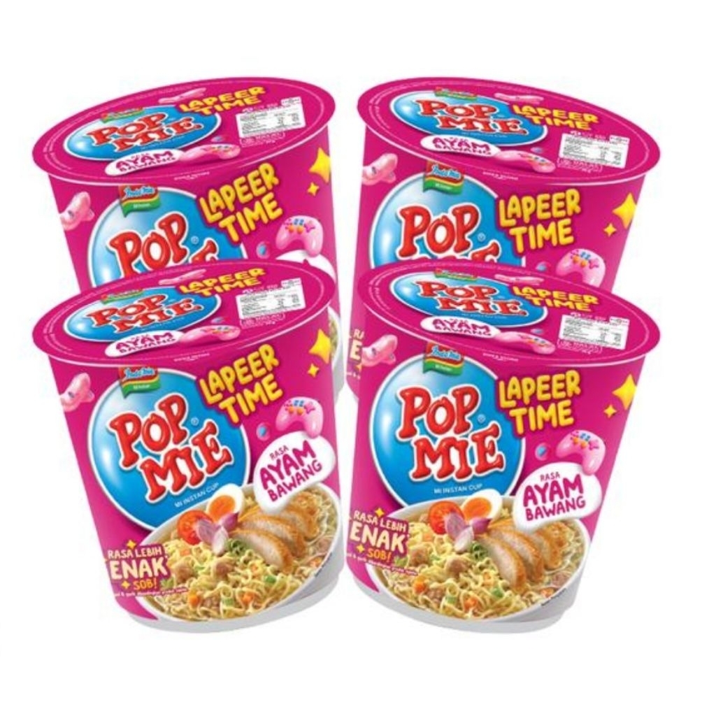 

Paket 4 Pcs - Pop Mie Lapeer Time Mi Instan Cup Rasa Ayam Bawang 75 Gram