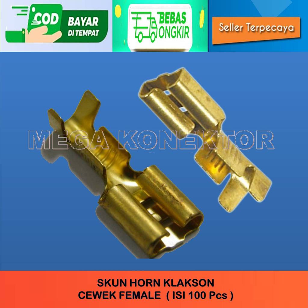 ISI 100 PCS SEKUN SKUN TERMINAL KLAKSON HORN MOTOR MOBIL / SKUN KLAKSON MOTOR/SEKUN KLAKSON HORN