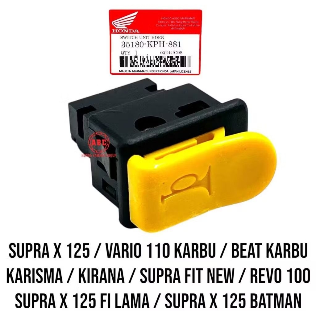 TOMBOL KLAKSON KHARISMA BEAT KARBU SUPRA FIT SMAS ORIGINAL