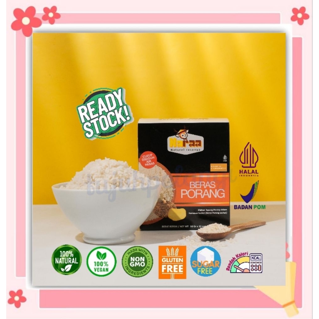 

NARAA Beras Porang Shirataki Konjac Rice Gluten Free Rendah Kalori Bebas Gula Non GMO Diet Diabetes