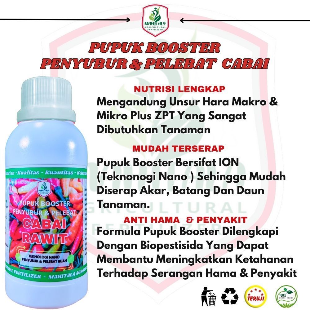 Shopritz Pupuk Penyubur Akar Batang Daun Cabai Obat Pelebat Bunga Buah Tanaman Cabe Anti Rontok Anti