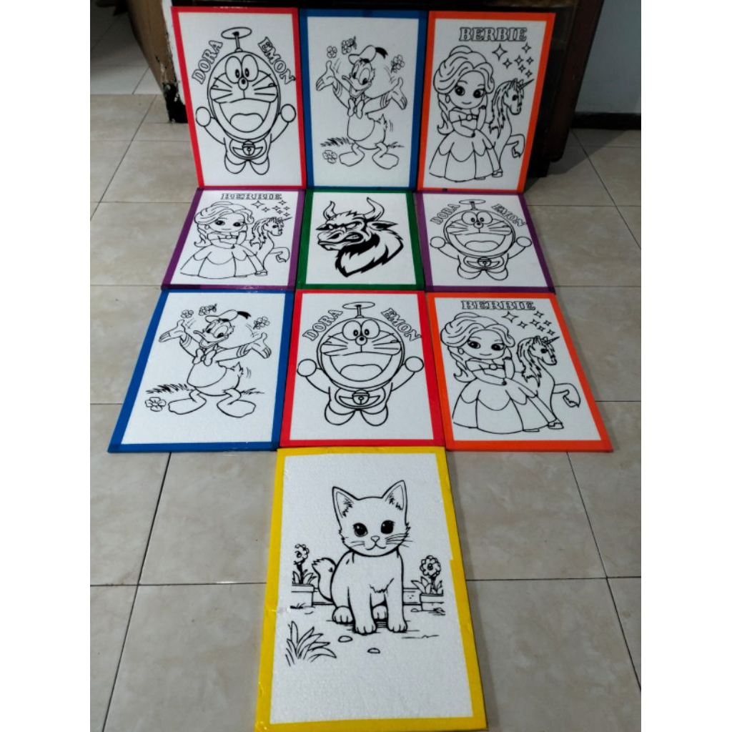 

ISI 6 PCS Styrofoam Lukis Mewarnai Gambar Melukis List Laksban Warna Wani Ukuran 50x33