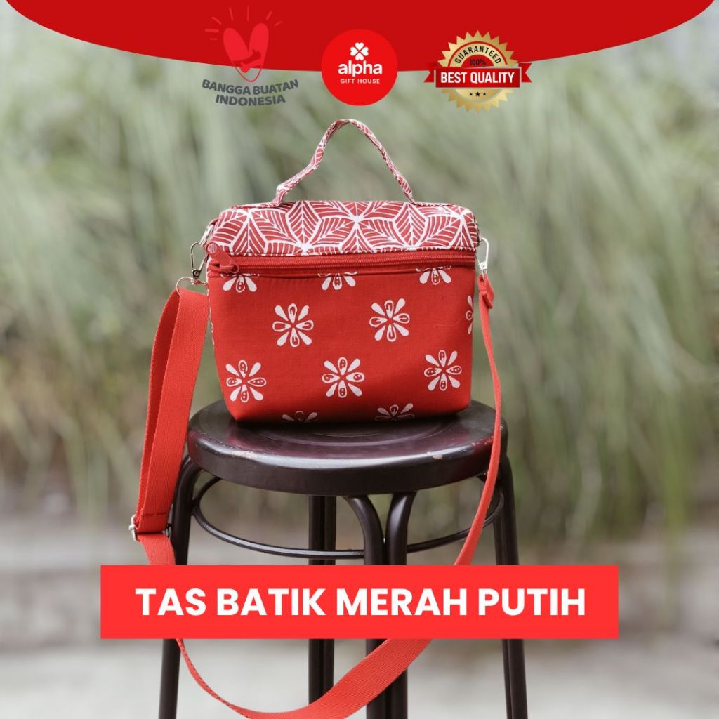 Alpha Gift House Tas Batik Merah Putih Selempang Panjang Tas Tangan Souvenir Oleh-oleh Jogja