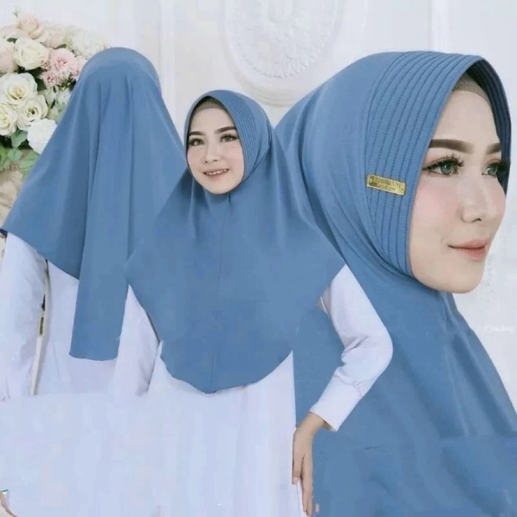 Size L (100 RB ISI 10PCS) Hijab Instan Bergo Hamidah Size L Label Gold Akrilik Jilbab Jersey Spandex