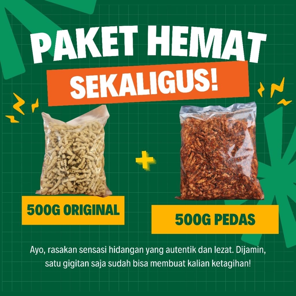 

BASRENG MIX VIRAL 500G + 500G RASA ORIGINAL DAUN JERUK PEDAS EXTRA PEDAS CEMILAN VIRAL GRATIS ONGKIR