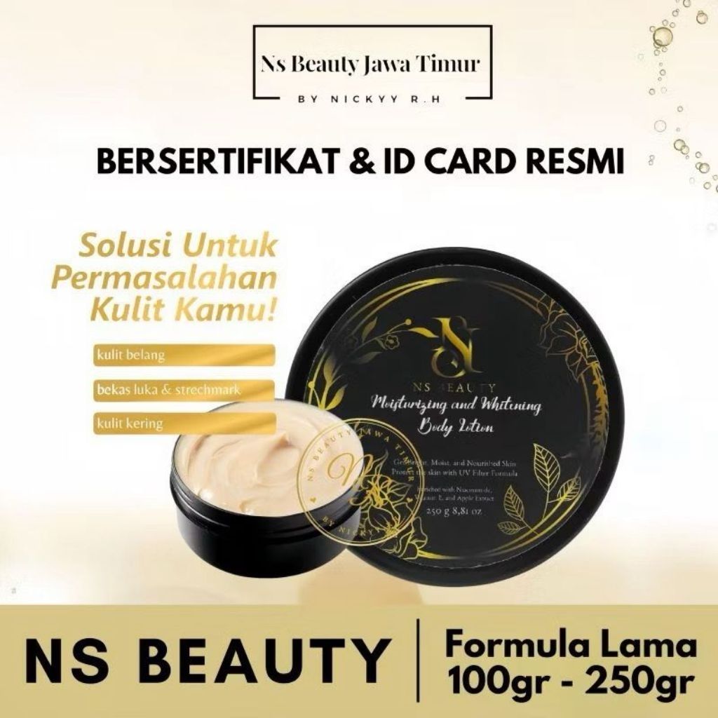 NS LOTION PEMUTIH TERAMPUH 10x EKSTRA WHITENING NS BEAUTY BPOM 100%\NS LOTION 250 GR\HB\NS LAMA