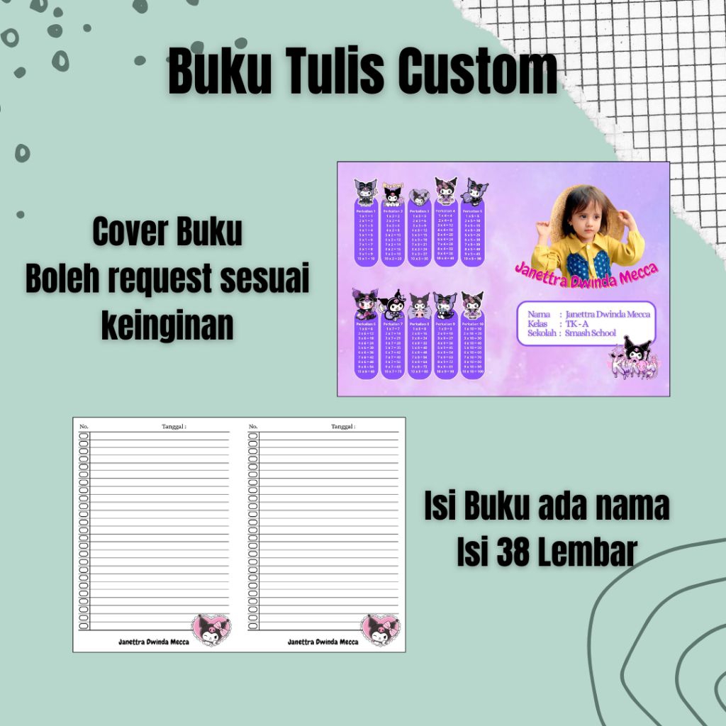 

Buku tulis custom isi 38 lembar