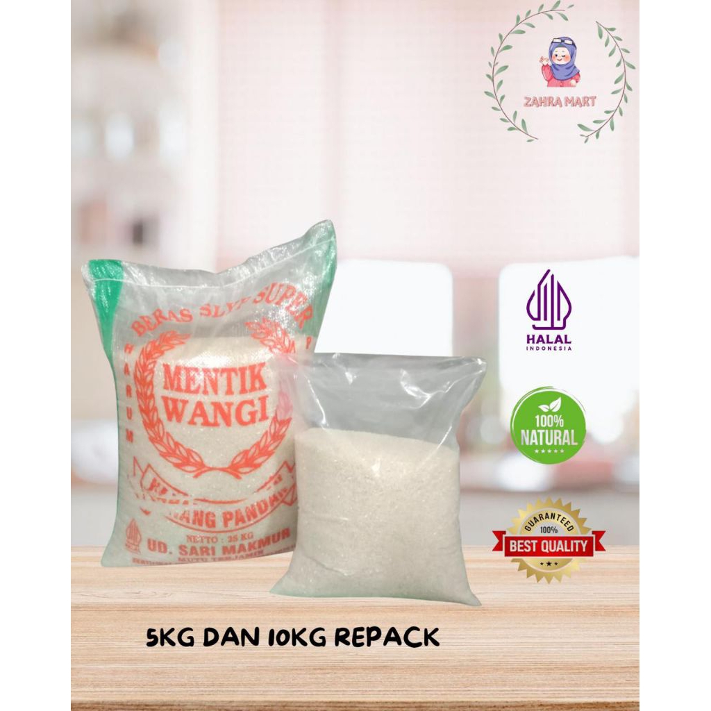 

Beras Mentik Wangi 5 Kg 10 Kg Repack pulen dan wangi