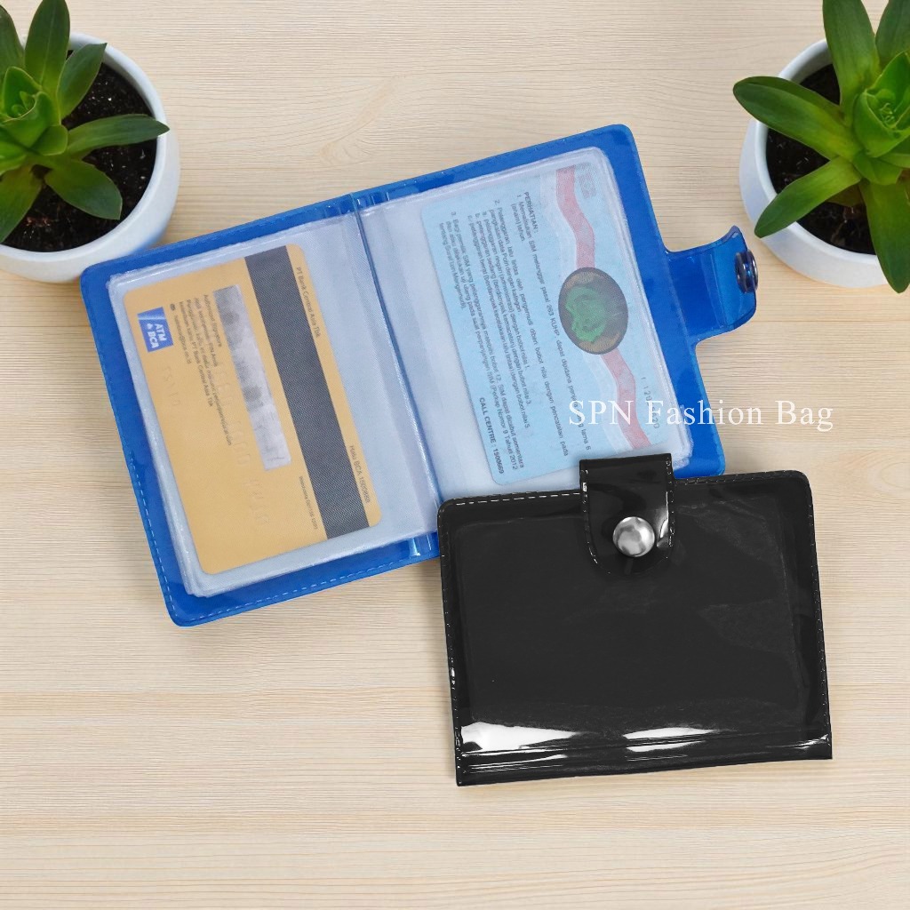 SPN  064 DOMPET KARTU KANCING / DOMPET MINI TRANSPARAN / DOMPET ALBUM LOGAM DAN KARTU