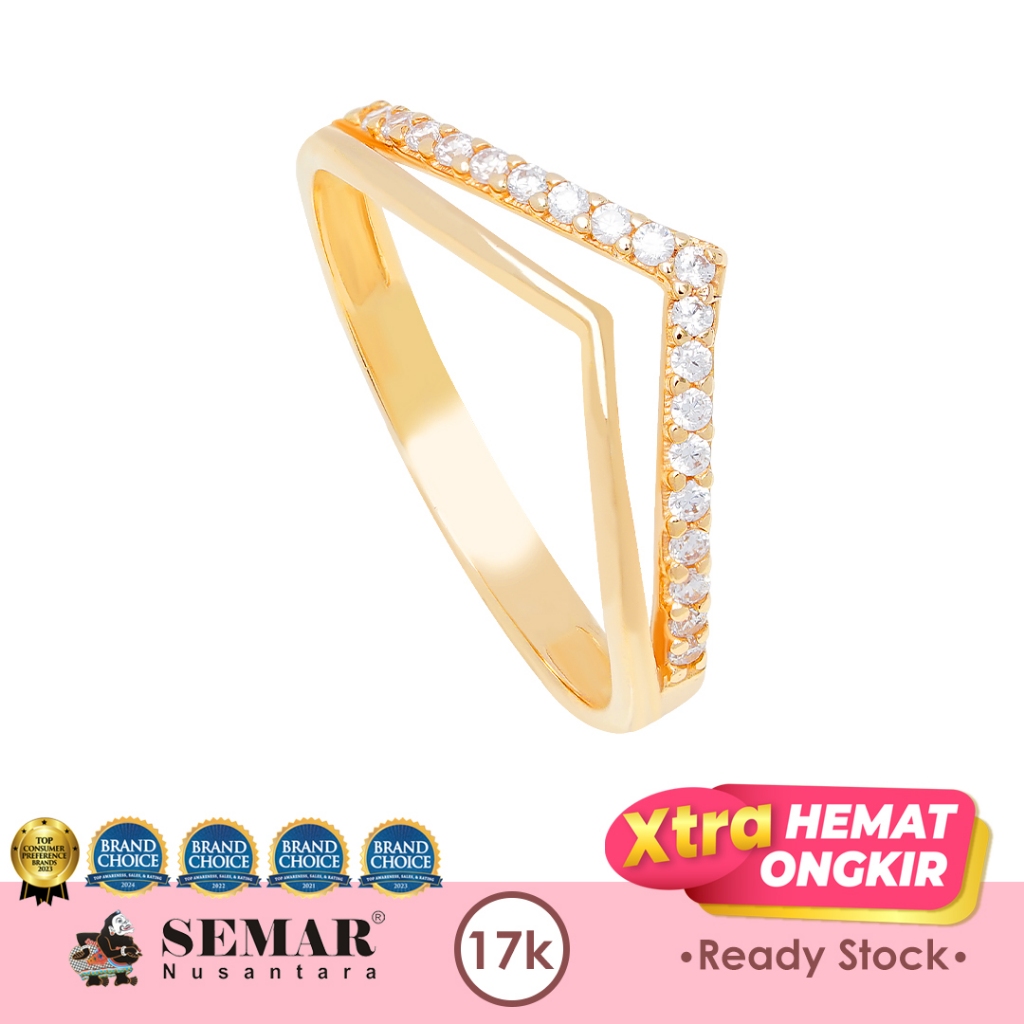 Cincin Emas Clorissa Triangle Gold 17K Semar Nusantara
