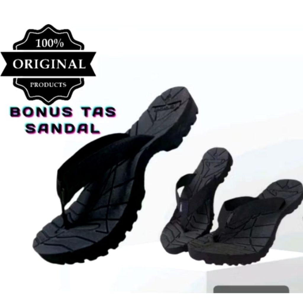Sandal japit gunung Eiger Unisex pria & wanita bonus tas jaring insole Eva spoon super tebal sol 2,7