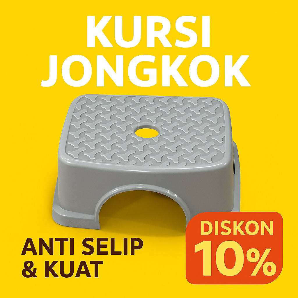 Kursi Jongkok Plastik Anti Slip - Bangku Mandi Wudhu Kuat & Ringan / Bangku Jongkok Serbaguna – Kurs