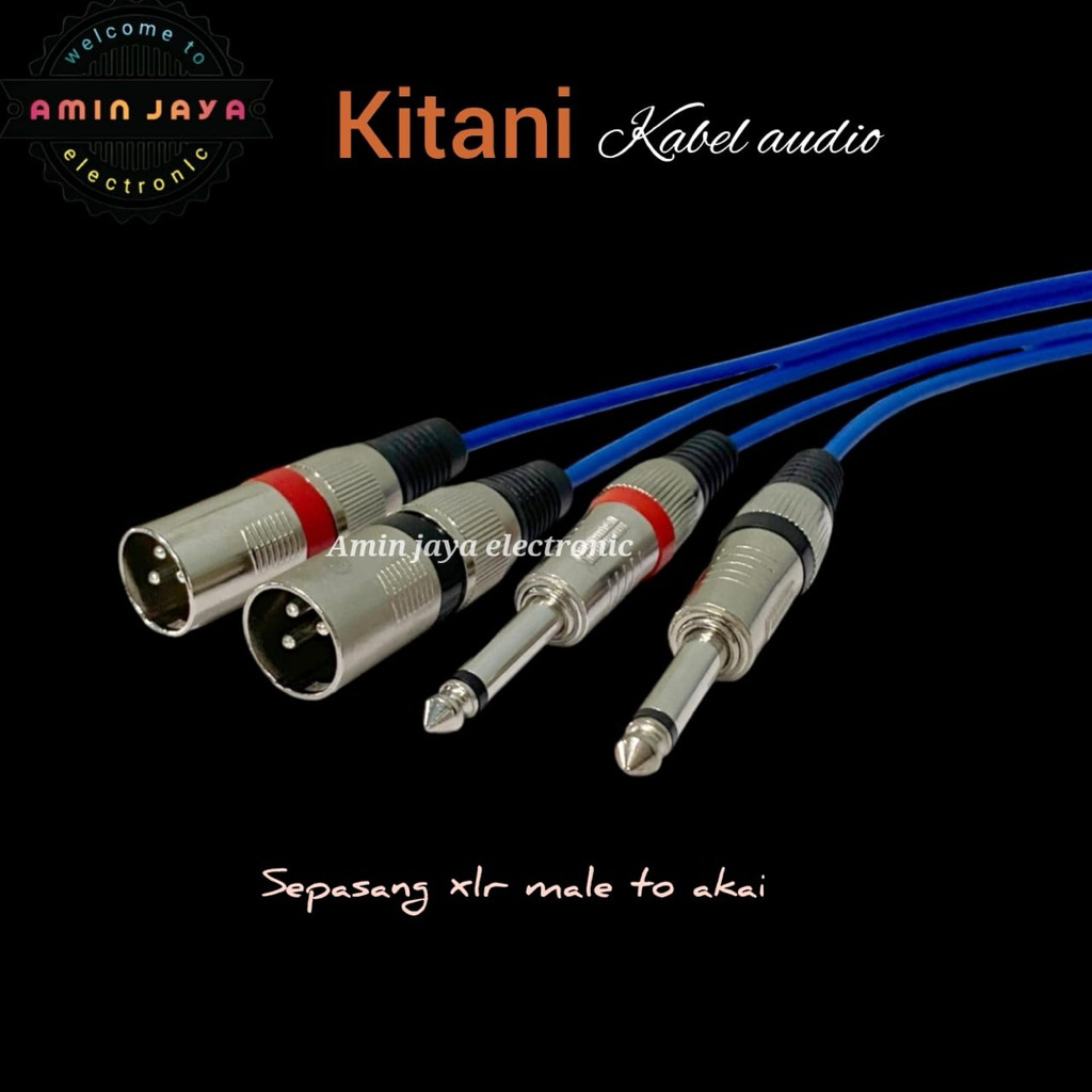 Kabel jack akai to xlr male satu set/kabel xlr male to akai sepasang