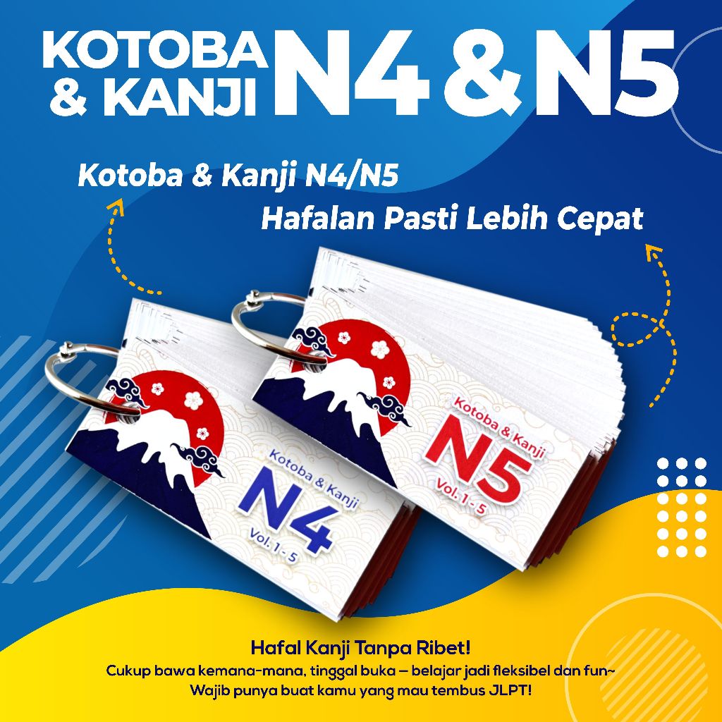 

Paket Hemat Flash Card Kanji + Kotoba N5 dan N4