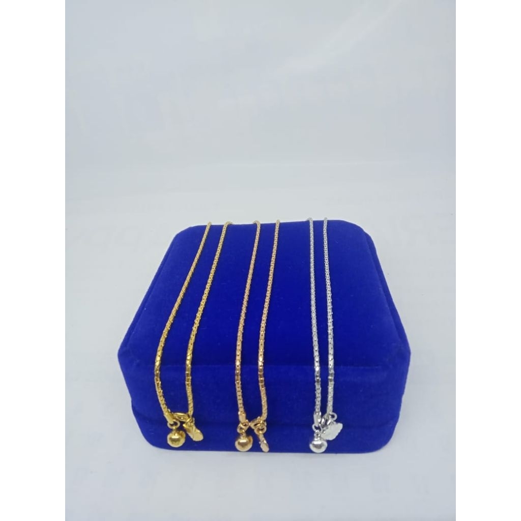 gelang kaki model Milano bulat + bel & love ukir/gelang kaki perak asli silver 925/ gelang kaki fash