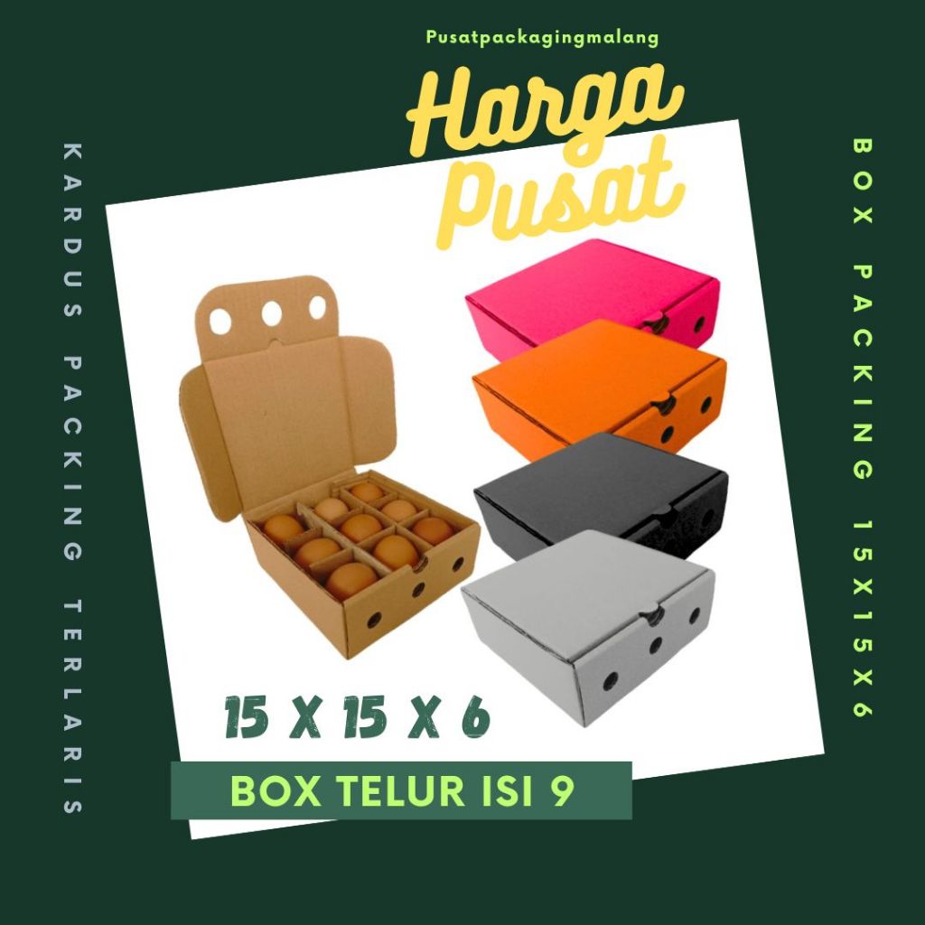 

Kardus 15x15x6 LD Box 15x15x6 LD Dus Telur Isi 9 15x15x6 LD Packing Tray Endog Asin Pusat Packaging