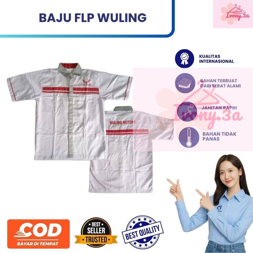 Seragam Wuling | Baju Mekanik Wuling | Baju Abu Wuling | Kemeja Abu Wuling | Baju Mekanik Wuling