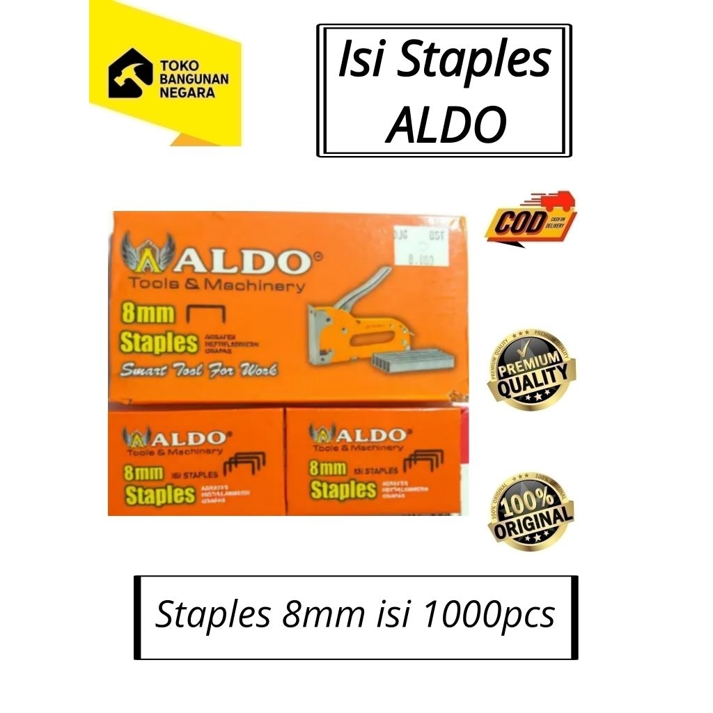 

Isi Staples ALDO 8MM | Refill Staple ALDO 8MM 1000 Pcs