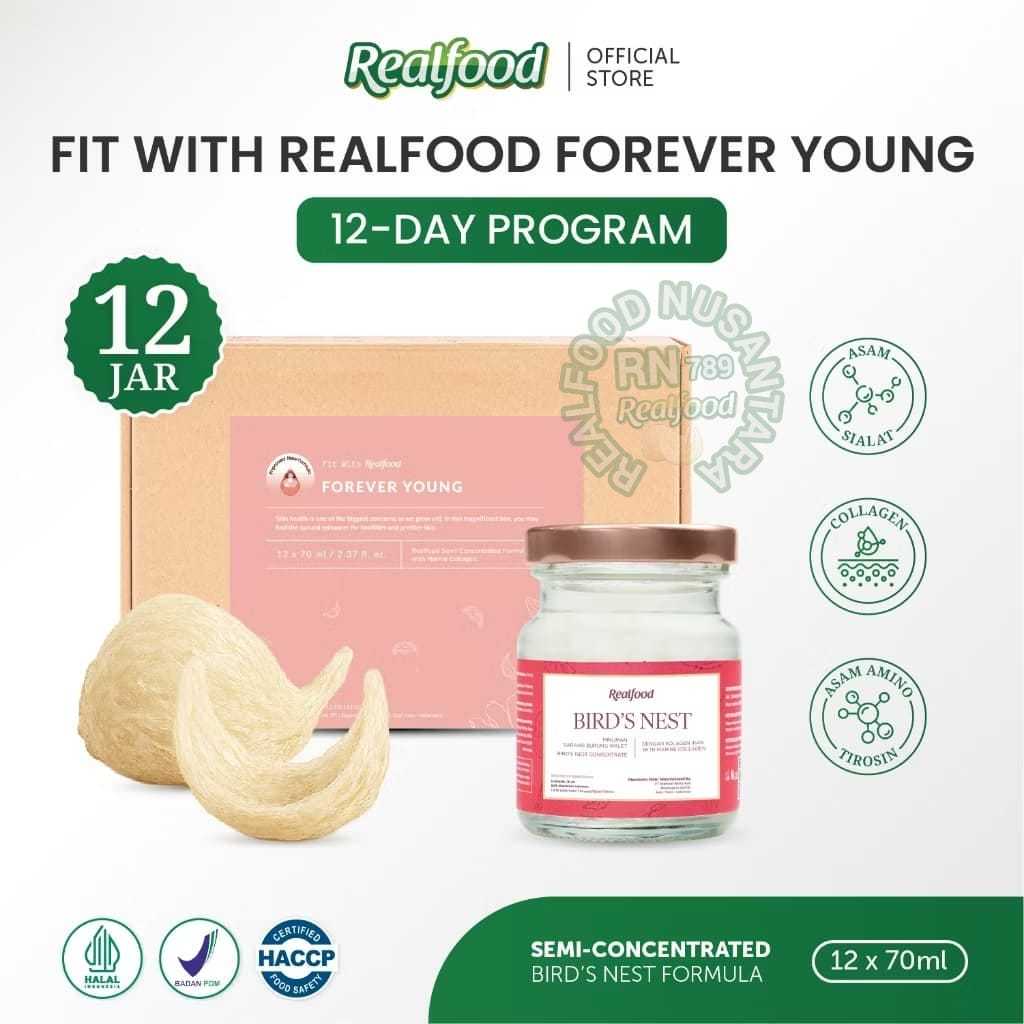 

Realfood Forever Young Kolagen 6 Botol & 12 Botol Diskon Harga ( Minuman Sarang Burung Walet ) RN789