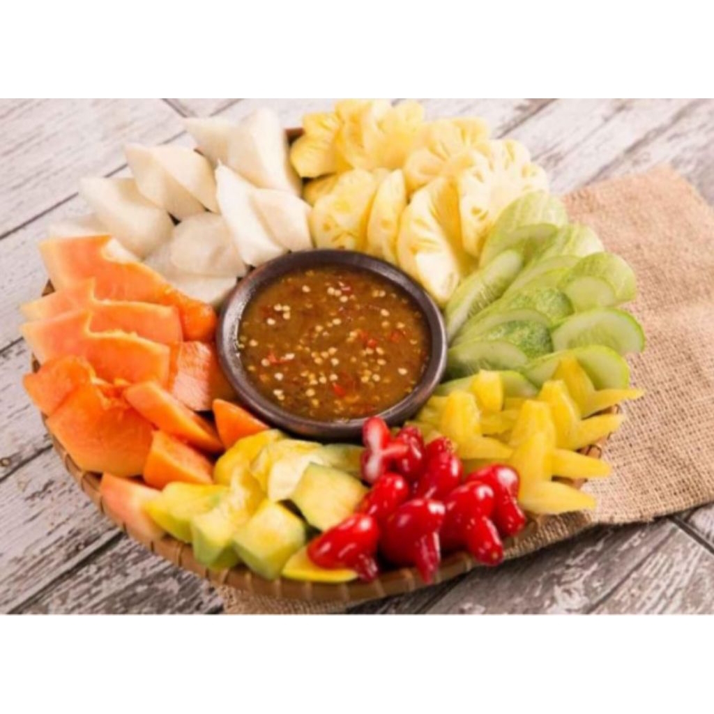 rujak potong buah segar/rujak petis, rujak buah
