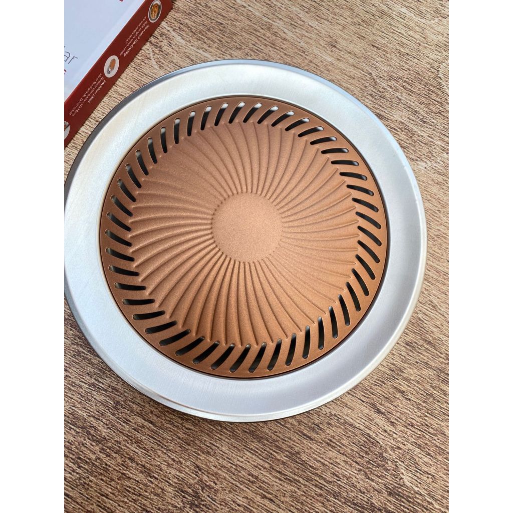 Cypruz BBQ Round Gold Plating - Panggangan BBQ 25cm