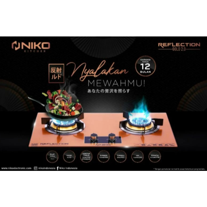NIKO KOMPOR TANAM 2 TUNGKU REFLECTION GOLD 2.0