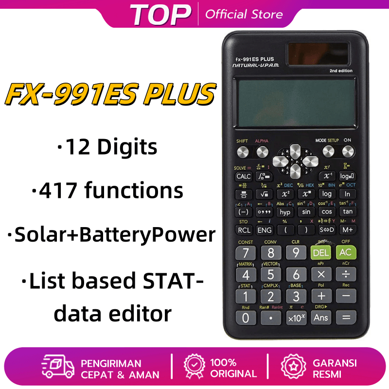 

FX-991EX / FX-991ES Plus / FX-82MS PLUS/ FX-350ES Kalkulator Sekolah/Kuliah - Internasional - Classwiz - 552 fungsi