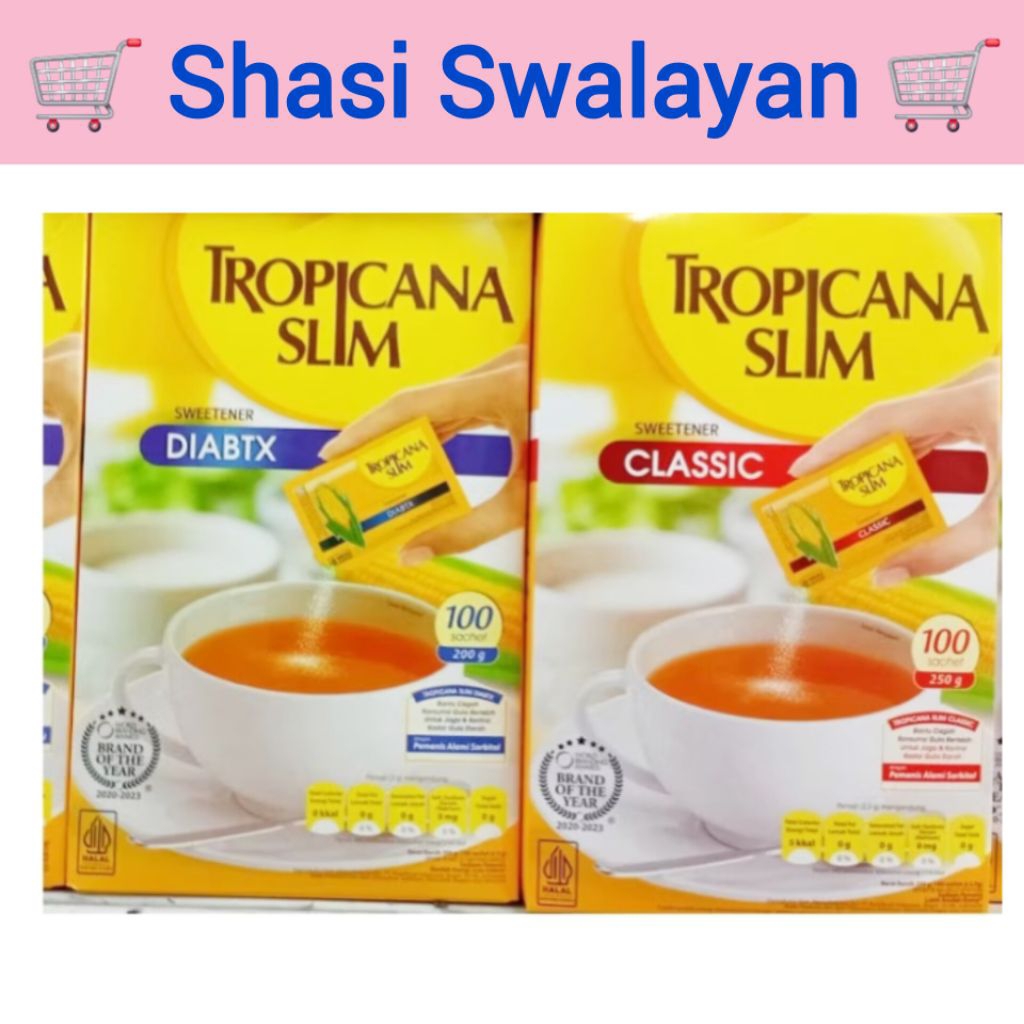 

Tropicana Slim 100 Sachet - Classic/ Diabtx Sehat Tanpa Gula