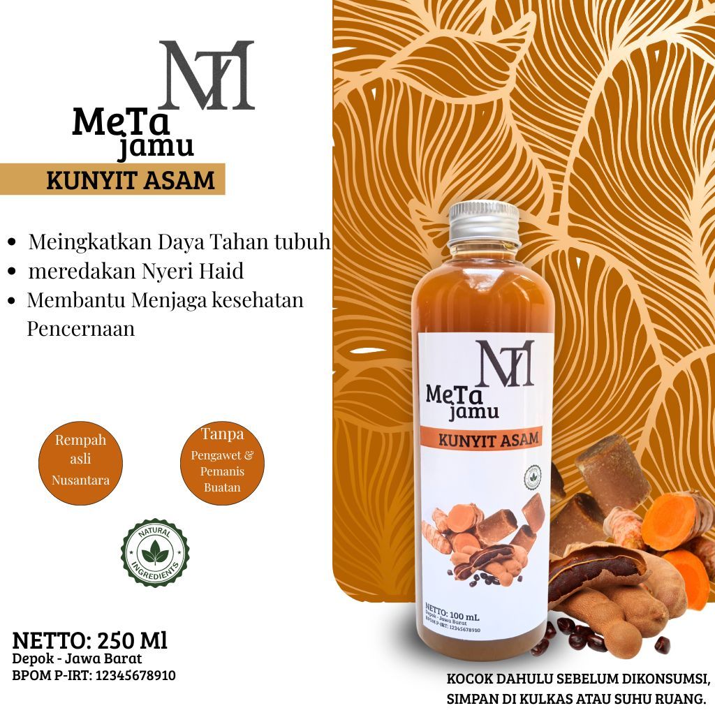 

MeTa Jamu Kunyit Asem Minuman Herbal Kunyit Asam 100% Alami Rempah Tradisional
