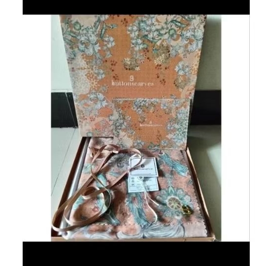 PRELOVED BUTTONSCARVES LIKE NEW - TOPKAPI - PUMPKIN