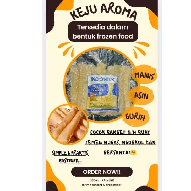 

KEJU AROMA/cheese roll Isi 10 pcs KEMASAN EKONOMIS free susu kental manis