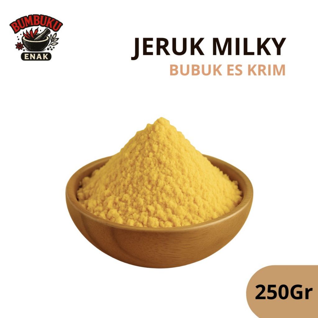 

Bubuk Es Krim Jeruk Milky 250gr – Rasa Segar Susu Jeruk Unik, Mudah Dibuat & Cocok Untuk Jualan
