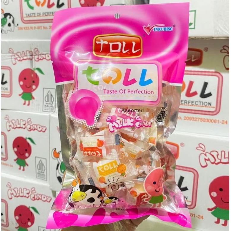

(1 DUS) TOLL MILK CANDY PERMEN SUSU 120 GR ISI 24 PCS