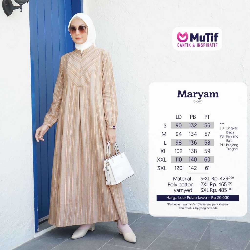 GAMIS MUTIF MARYAM BROWN / GAMIS MARYAM PREMIUM TERBARU ORI