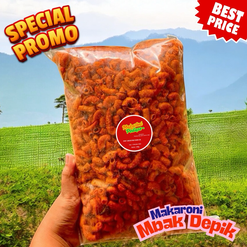 

Snack Surabaya Viral – Makaroni 250g Pedasnya Cetar