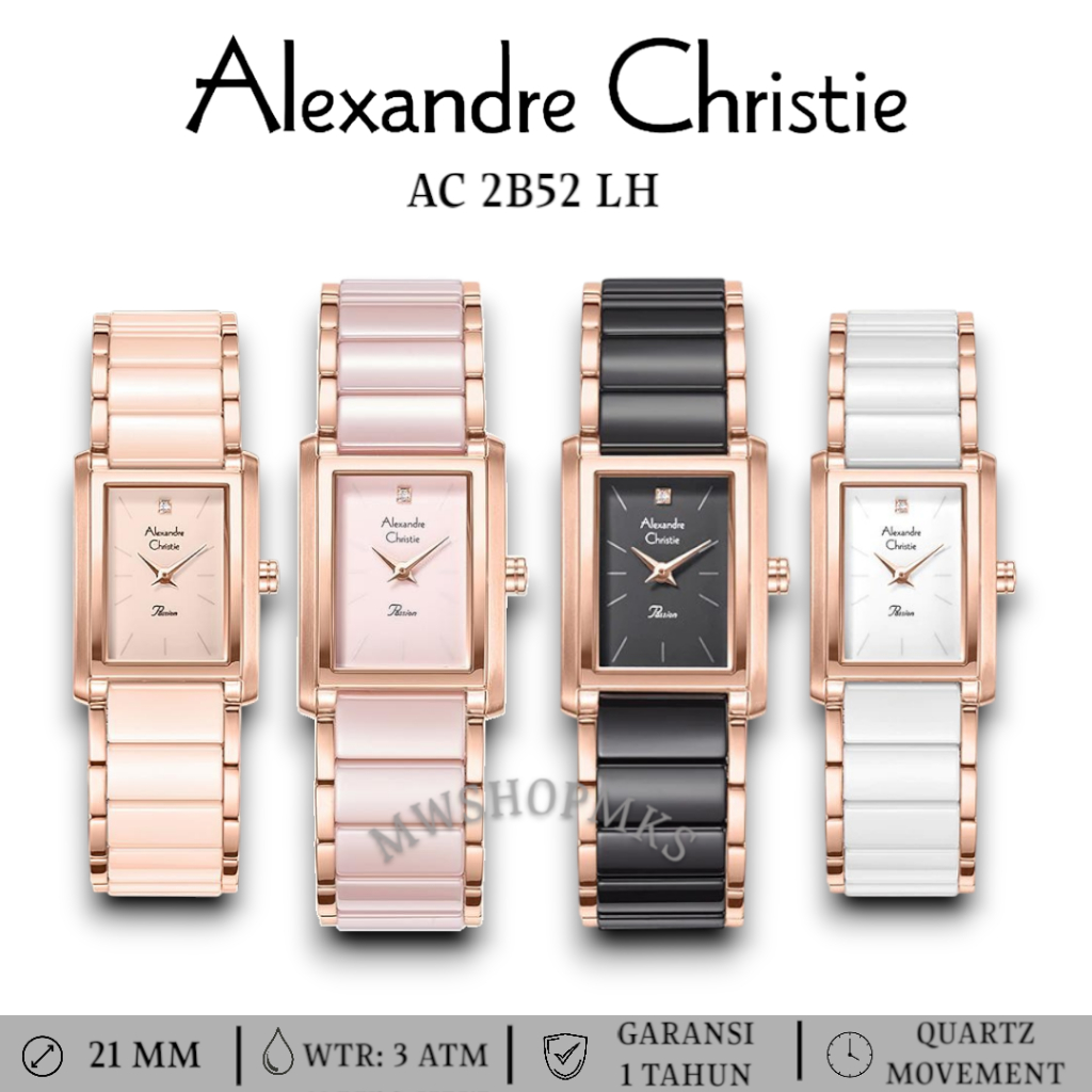 Jam Wanita Keramik Alexandre Christie AC2B52 AC 2B52 Original Garansi Resmi Alexander Christie