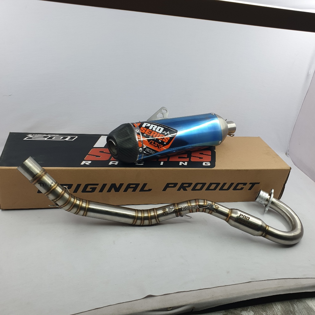 Knalpot Klx 150 S L Bf Crf 150 L Fmf Blue Carbon Wr155 Pro Series Original Suara Bass Gahar Dtracker