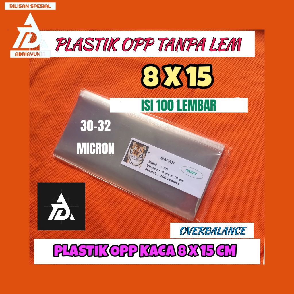 Plastik Opp 8x15 Kaca - Tanpa Seal - Plastik Opp Kaca 8 x 15 - Plastik Opp 8x15 Souvenir