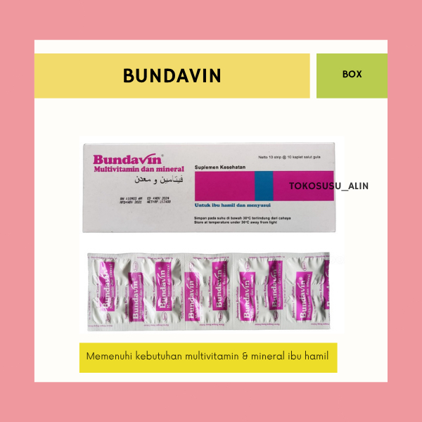 BUNDAVIN BOX 100 TABLET / MULTIVITAMIN & MINERAL IBU HAMIL