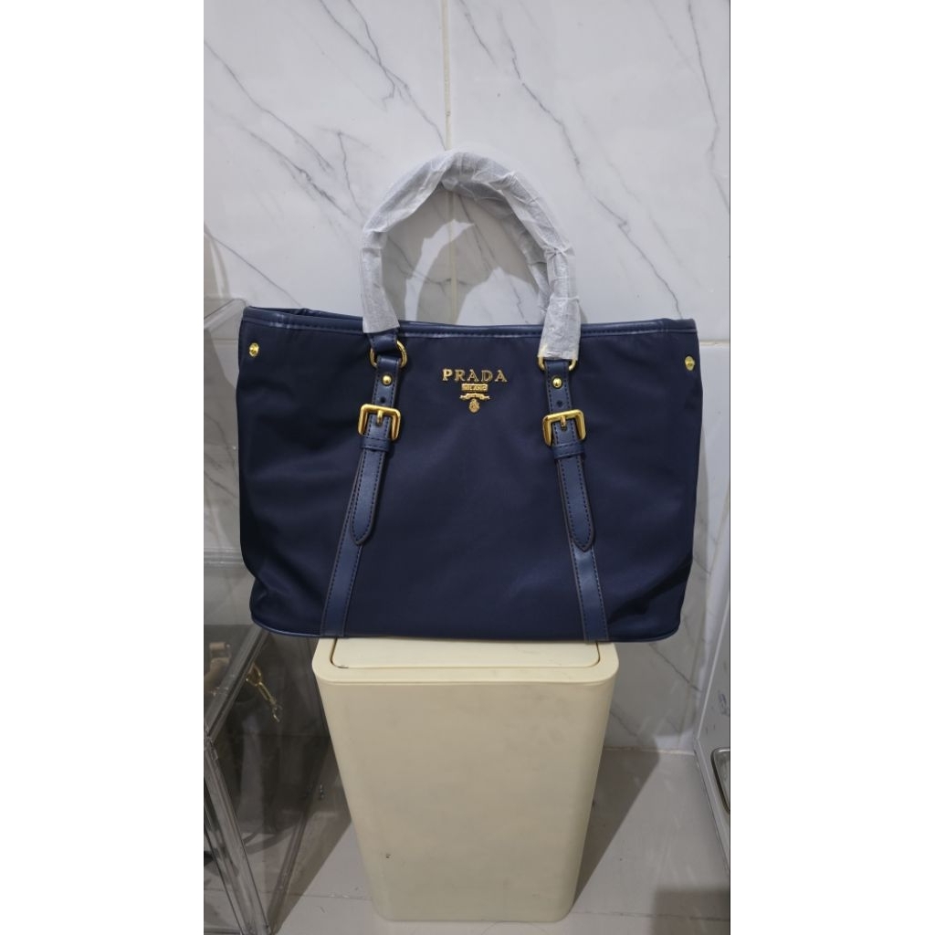 Tas Tote Bag Prada navy nylon