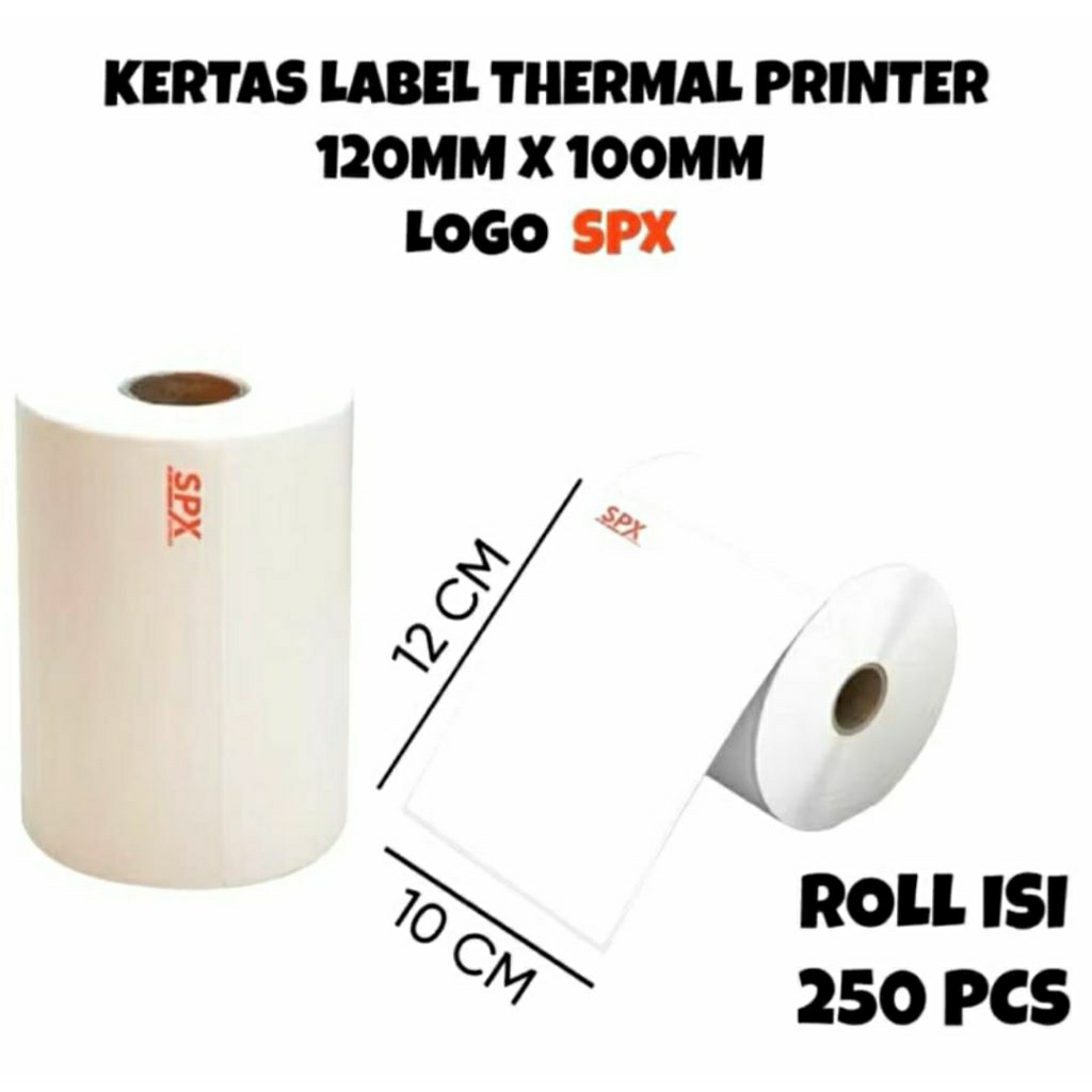 

Kertas thermal resi barcode ukuran 100x120 mm isi 250 lembar logo spx / thermal resi / barcode resi / sticker thermal