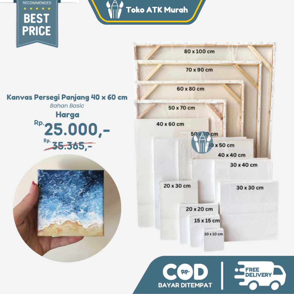 

Kanvas Lukis Basic Persegi 40 x 60 cm - Canvas Board