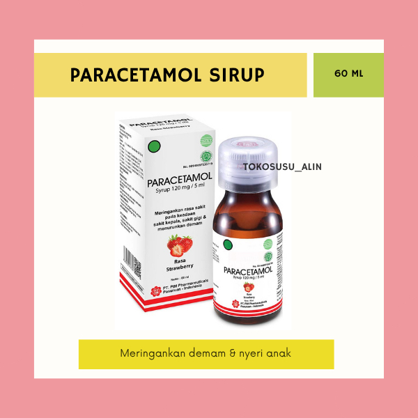 PARACETAMOL SIRUP 60 ML RASA STRAWBERRY GENERIK PIM / PENURUN DEMAM ANAK